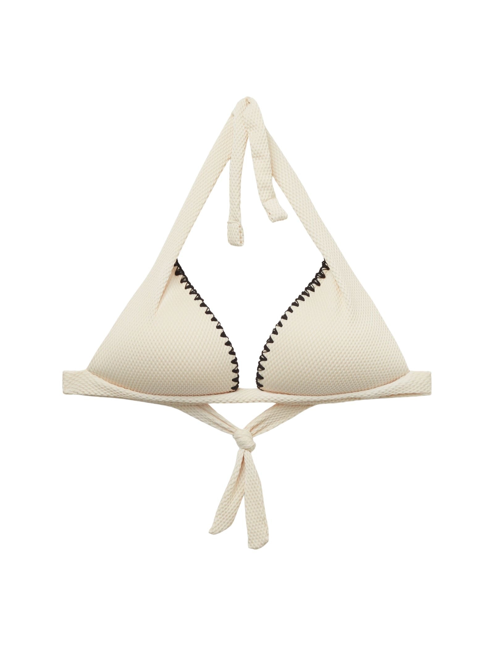 Parte De Cima De Biquíni Triângulo Almofadado Bicolor Embroidery Off-White Calzedonia