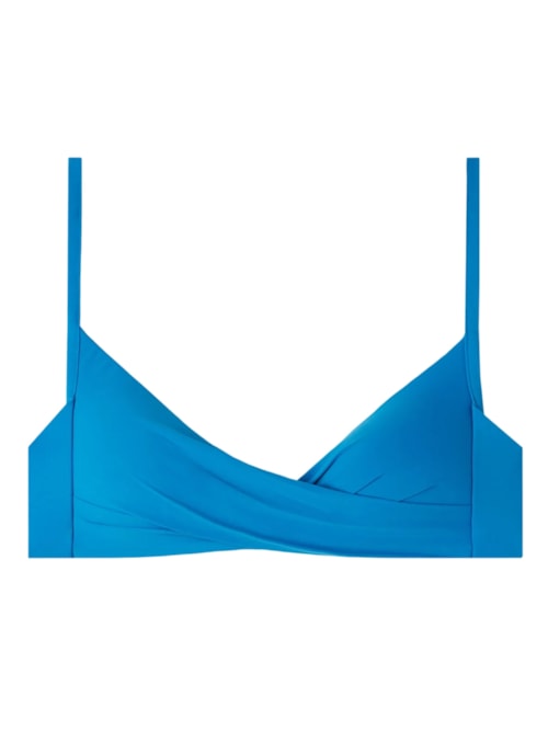 Parte De Cima De Biquíni Triângulo Almofadado Graduado Soft Cruzado Indonésia – Azul