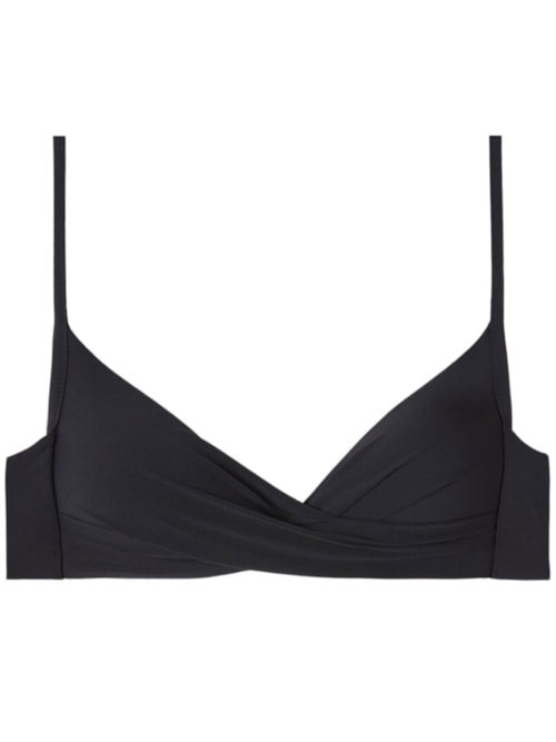 Parte De Cima De Biquíni Triângulo Almofadado Graduado Soft Cruzado Indonesia - Preto