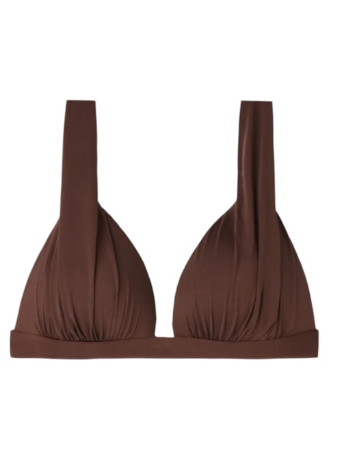 Parte De Cima De Biquíni Triângulo Almofadado Timeless Diva – Marrom