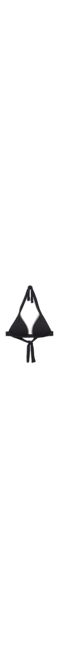 Parte De Cima De Biquíni Triângulo Bicolor - Preto