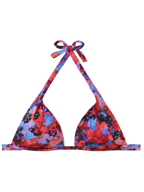 Parte De Cima De Biquíni Triângulo Blurred Flowers – Azul