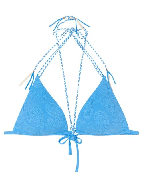 Parte De Cima De Biquíni Triângulo Cashmere Twist – Azul