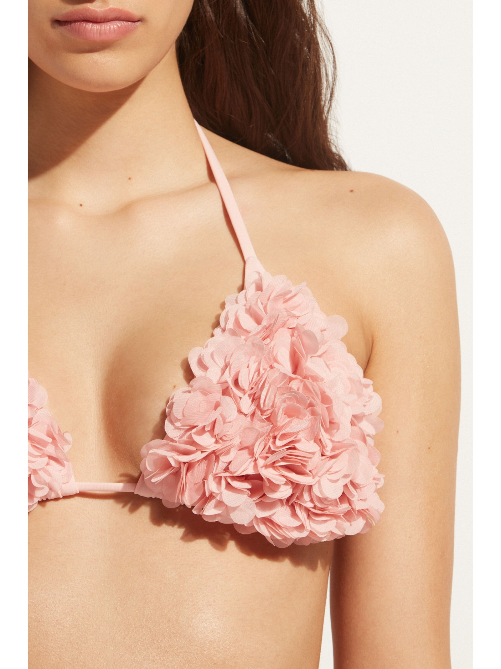 Parte De Cima De Biquíni Triângulo Cortininha Com Flores Honolulu Rosa Calzedonia
