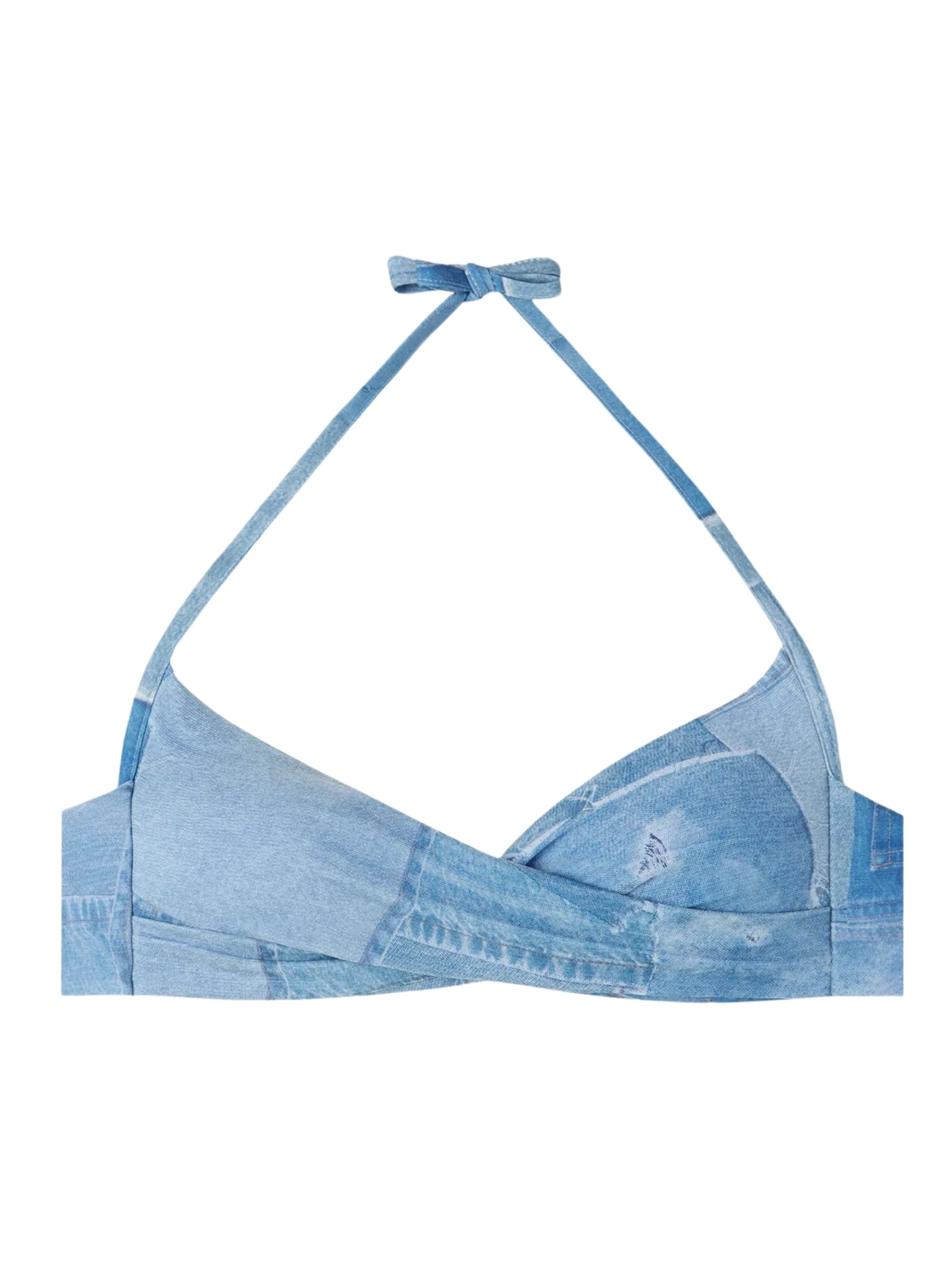 Parte De Cima De Biquíni Triângulo Cruzado Jeans Ibiza Azul Calzedonia