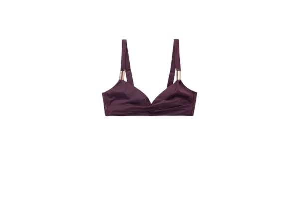 Parte De Cima De Biquíni Triângulo Drapeado Scultura - Roxo