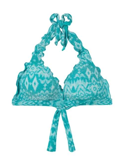 Parte De Cima De Biquíni Triângulo Ethnic Island – Azul