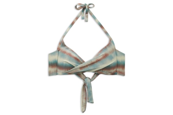 Parte De Cima De Biquíni Triângulo Glittery Tie-Dye - Azul