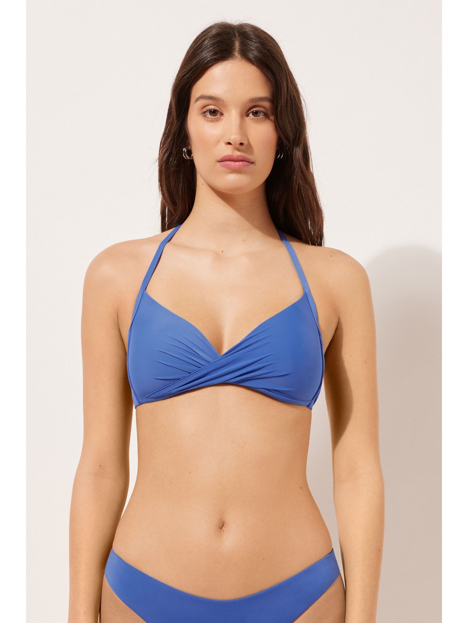 Parte De Cima De Biquíni Triângulo Indonésia Azul Calzedonia