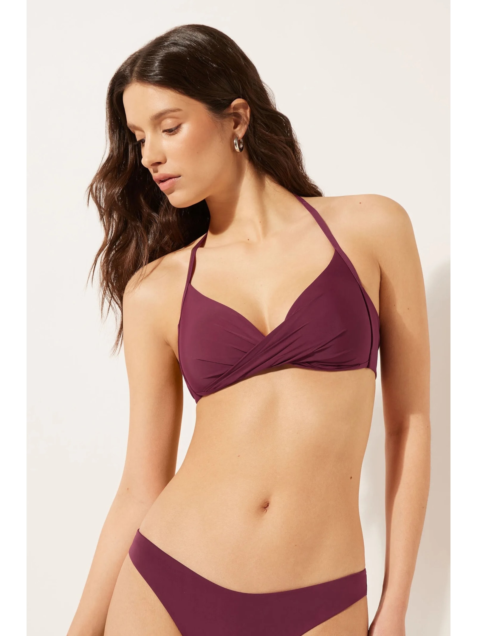Parte De Cima De Biquíni Triângulo Indonésia Bordô Calzedonia