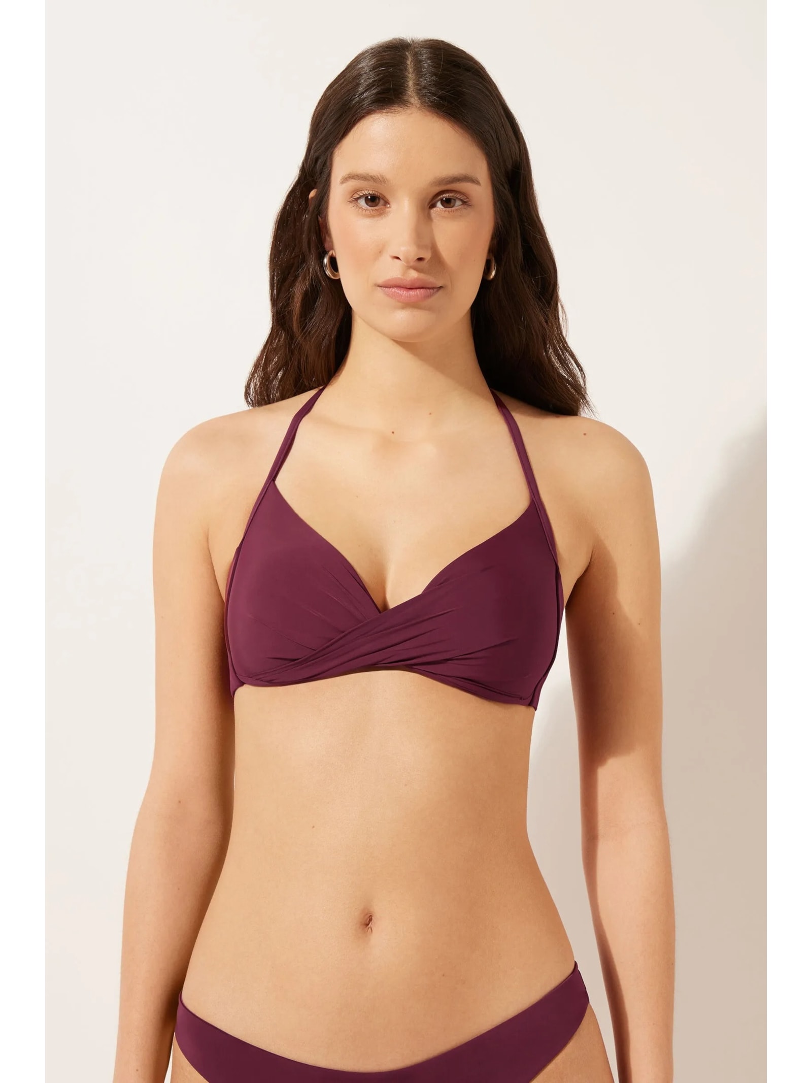 Parte De Cima De Biquíni Triângulo Indonésia Bordô Calzedonia