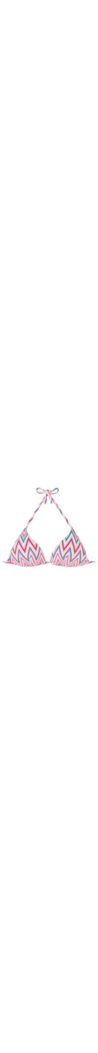 Parte De Cima De Biquíni Triângulo Multicolor Chevron - Rosa