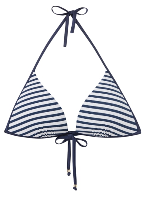 Parte De Cima De Biquíni Triângulo Nautical Stripes – Azul
