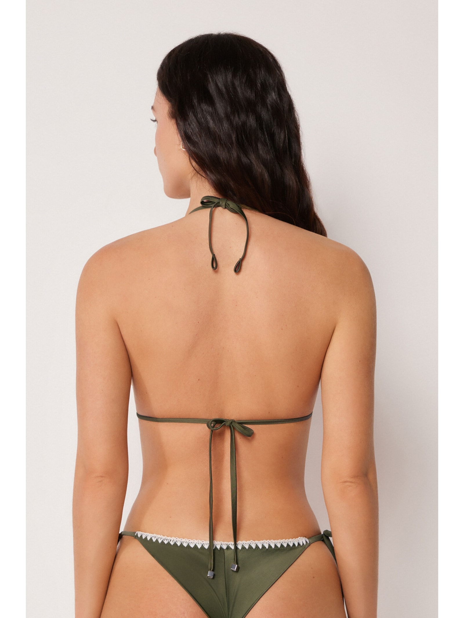 Parte De Cima De Biquíni Triângulo Refined Shine Verde Calzedonia
