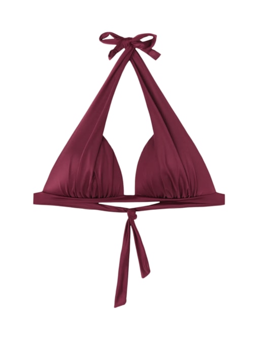 Parte De Cima De Biquíni Triângulo Shiny Satin – Bordô