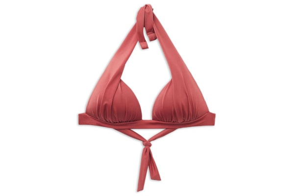 Parte De Cima De Biquíni Triângulo Shiny Satin - Laranja