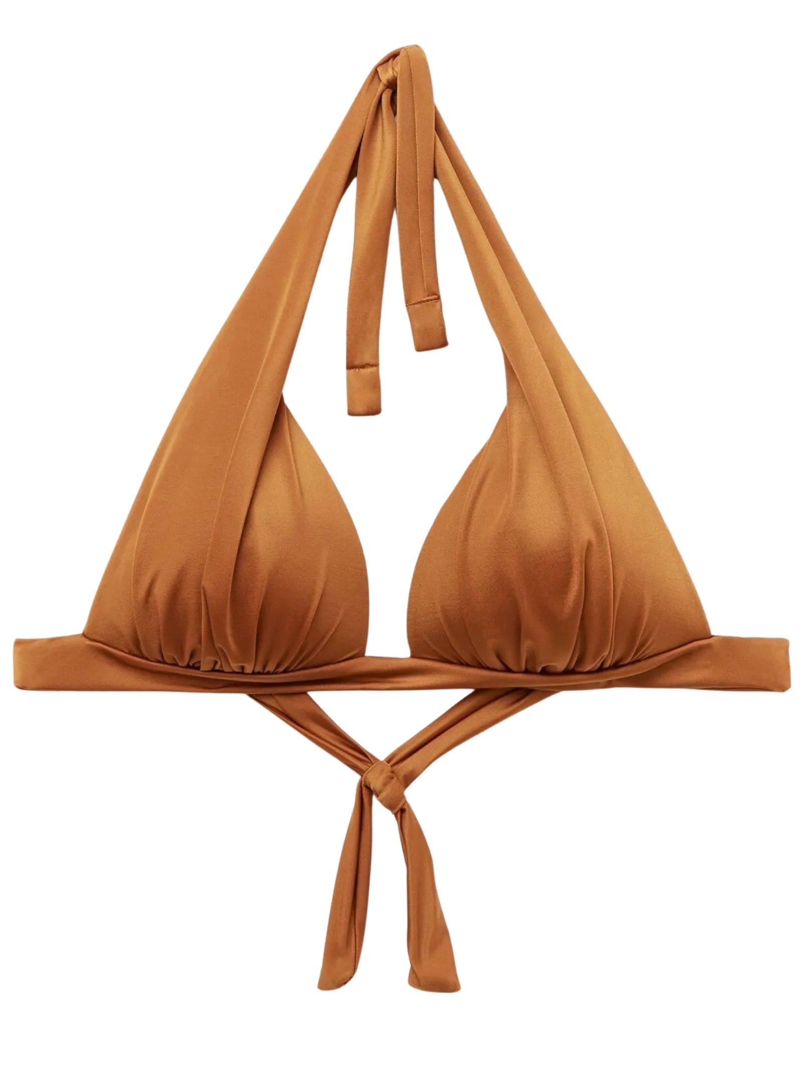 Parte De Cima De Biquíni Triângulo Shiny Satin Marrom Calzedonia