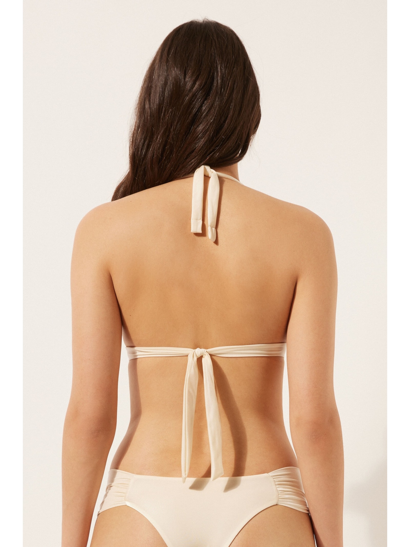 Parte De Cima De Biquíni Triângulo Shiny Satin Off-White Calzedonia