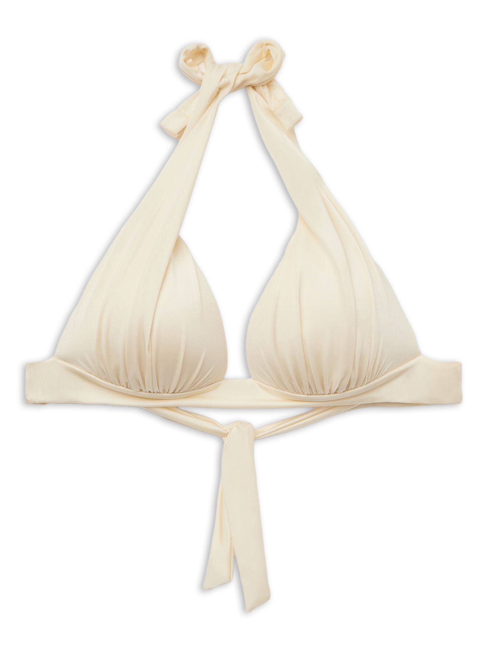 Parte De Cima De Biquíni Triângulo Shiny Satin Off-White Calzedonia