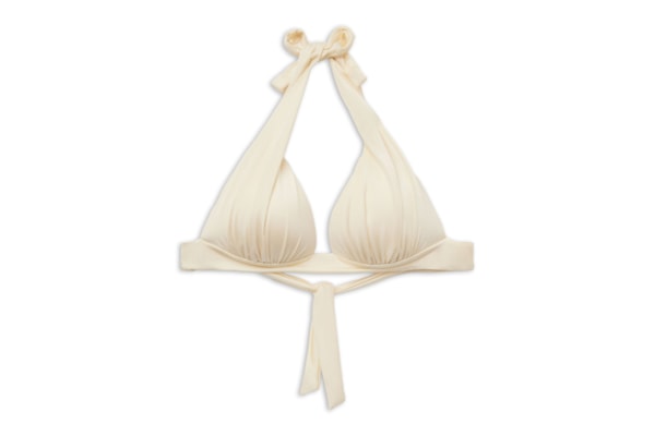 Parte De Cima De Biquíni Triângulo Shiny Satin - Off-White