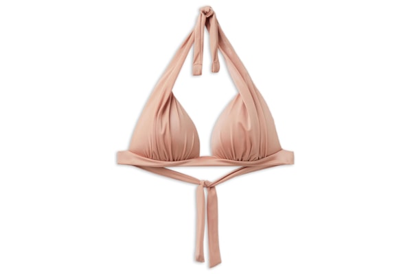 Parte De Cima De Biquíni Triângulo Shiny Satin - Rosa