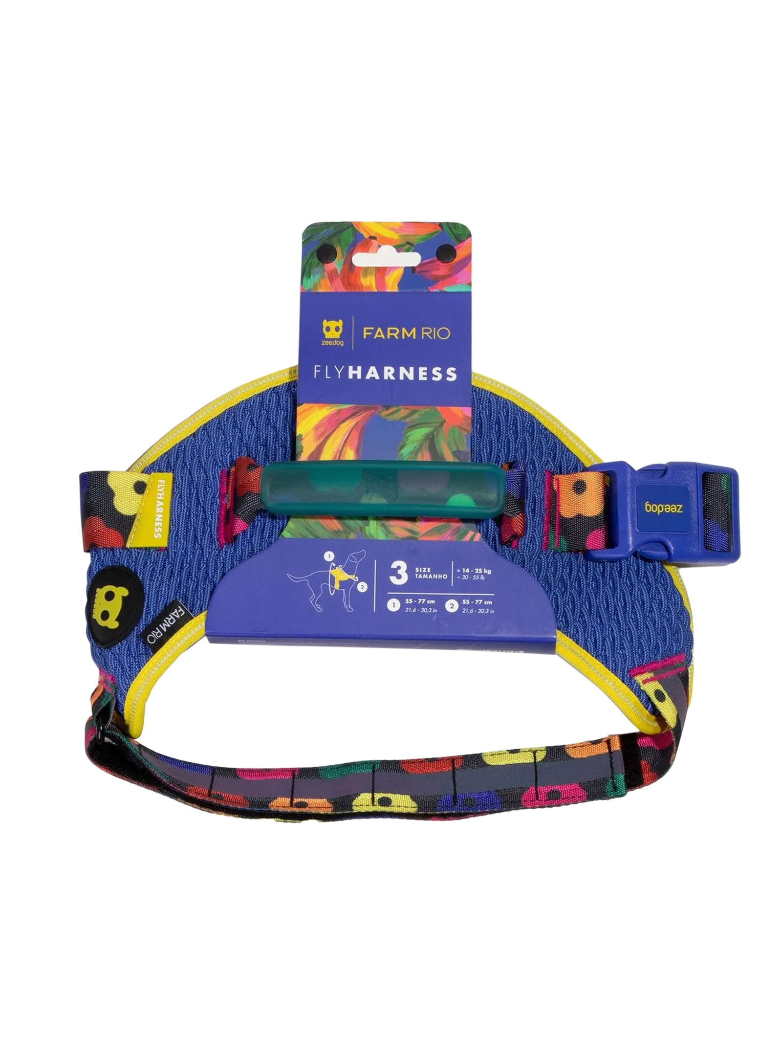 Peitoral Flyharness Mix Azul Farm Etc + Zeedog