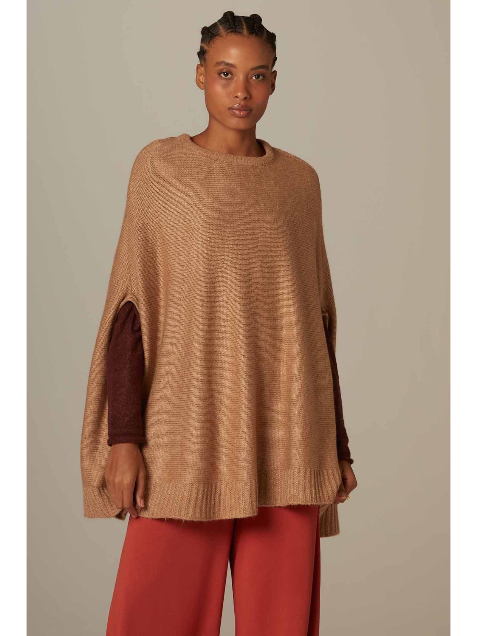 Pelerine Gola Avelã Tricot Gisele Yogini