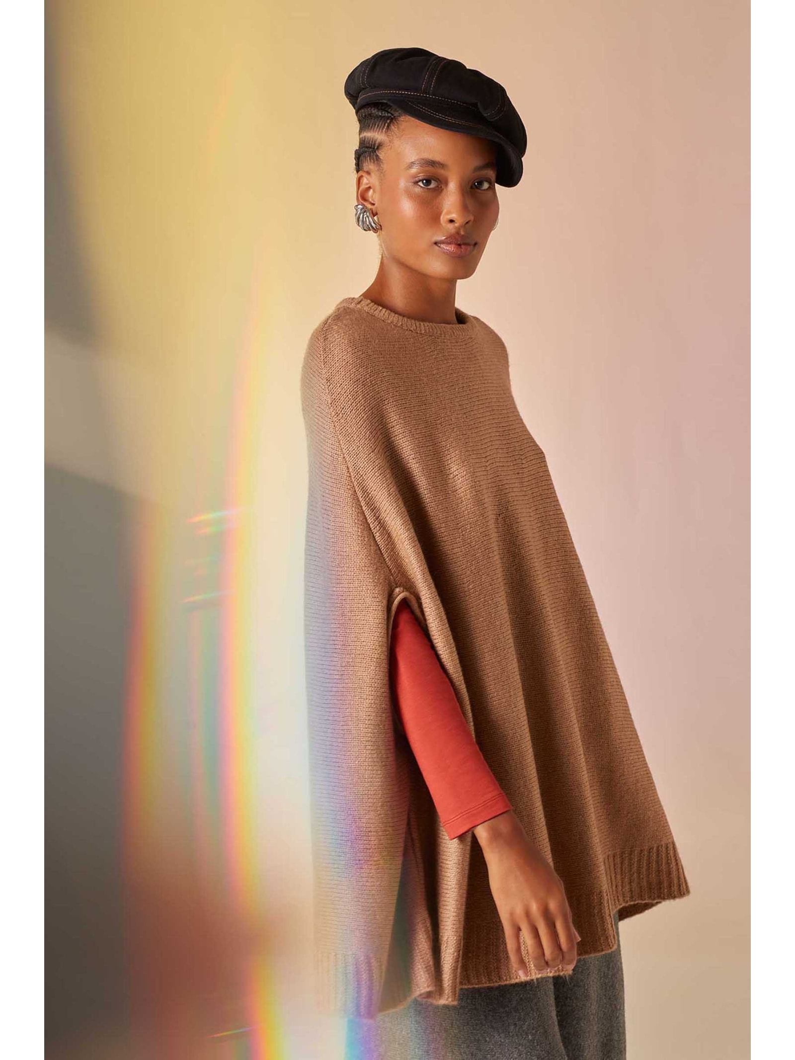 Pelerine Gola Avelã Tricot Gisele Yogini