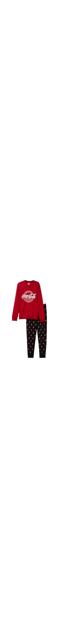 Pijama Comprido Coca-Cola Em Algodão - Vermelho