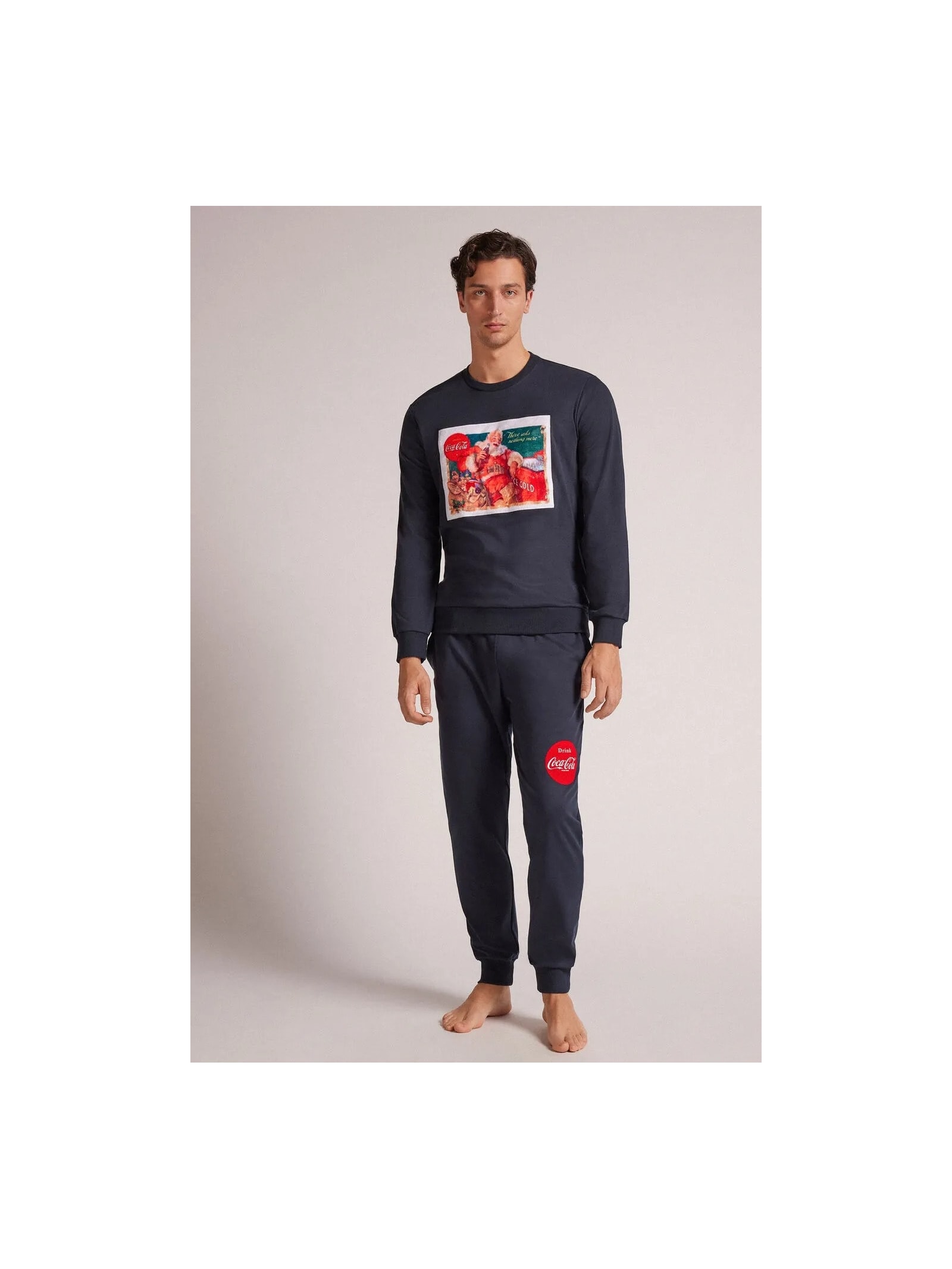 Pijama Comprido Coca-Cola Vintage Em Algodão Azul Intimissimi