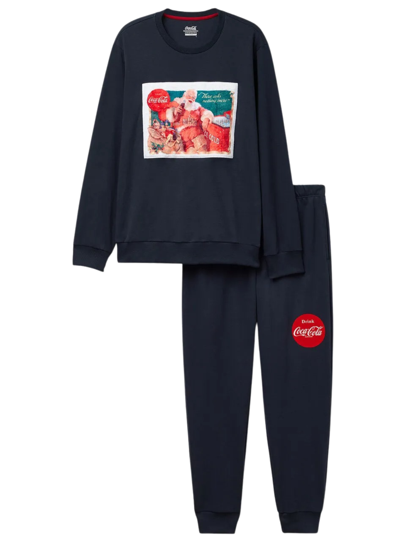 Pijama Comprido Coca-Cola Vintage Em Algodão Azul Intimissimi