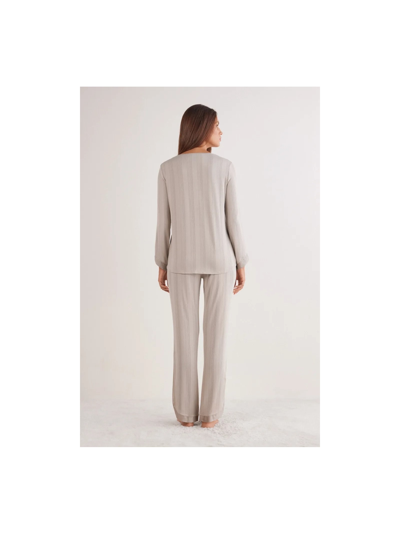 Pijama Comprido Delicate Alchemy Em Modal Beige Intimissimi