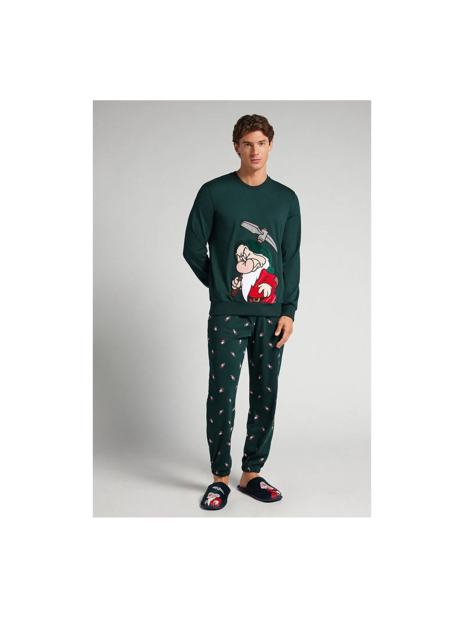 Pijama Comprido Disney Zangado Em Algodão Azul Intimissimi