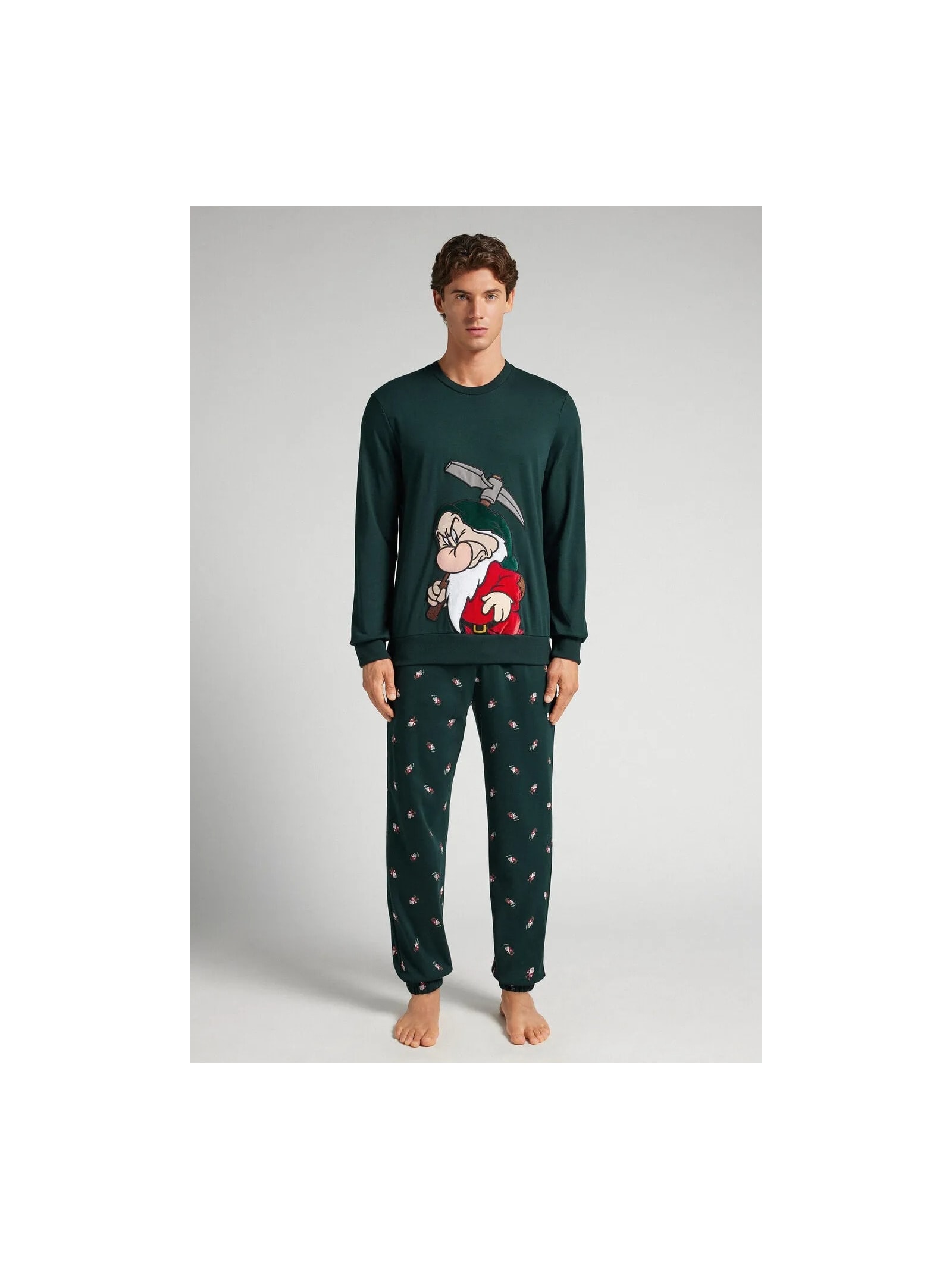 Pijama Comprido Disney Zangado Em Algodão Azul Intimissimi