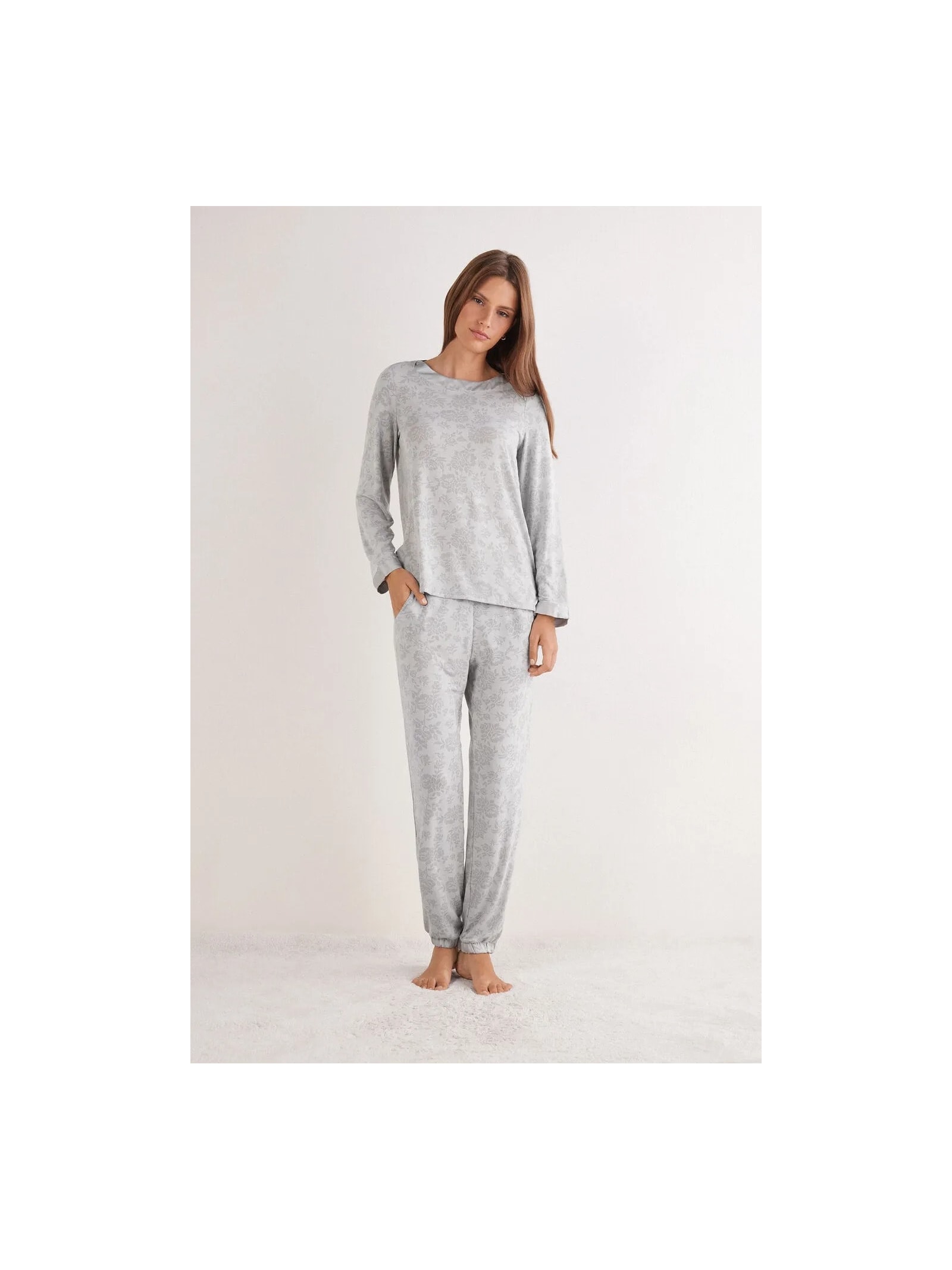 Pijama Comprido Efeito Devorê Soft Dreams Cinza Intimissimi