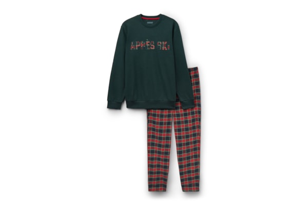 Pijama Comprido Em Algodão Com Estampa Après-Ski - Verde