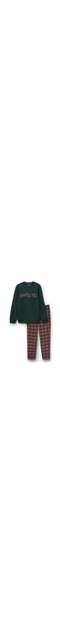 Pijama Comprido Em Algodão Com Estampa Après-Ski - Verde