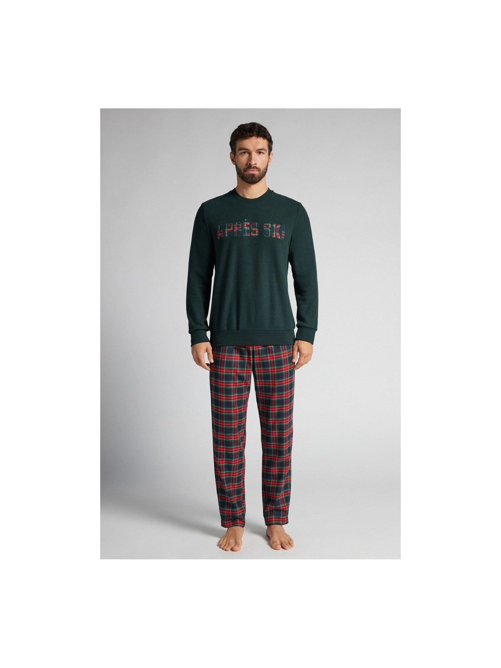 Pijama Comprido Em Algodão Com Estampa Après-Ski Verde Intimissimi