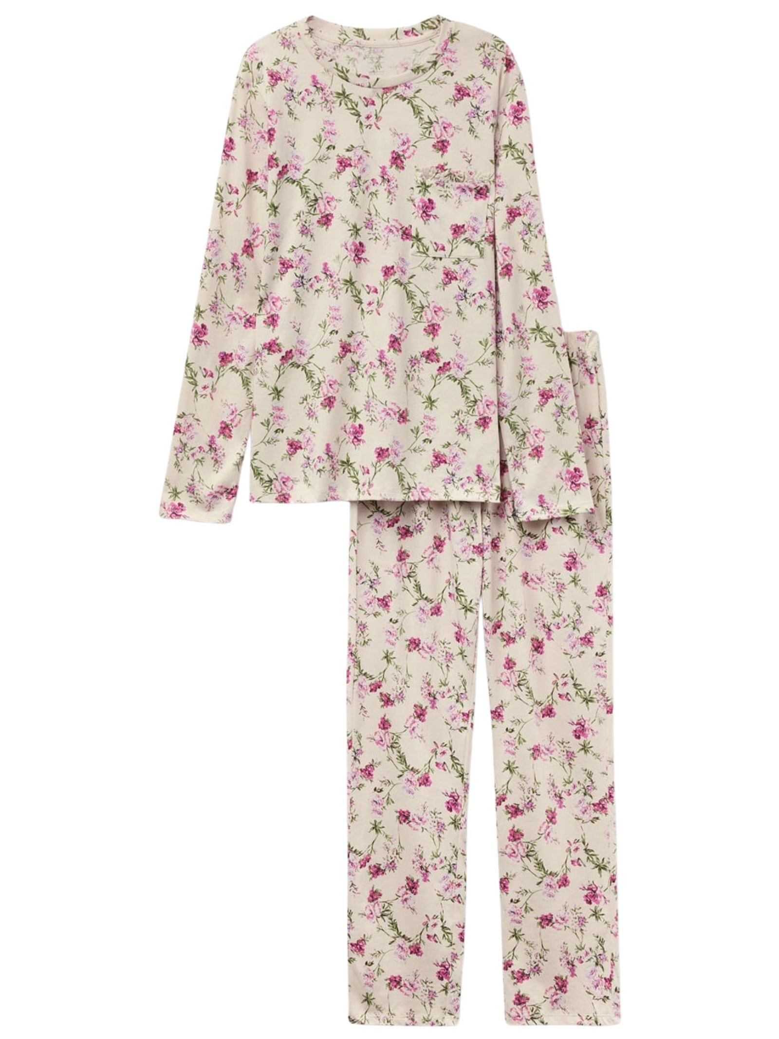 Pijama Comprido Em Algodão Supima Pretty Flowers Rosa Intimissimi