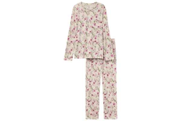 Pijama Comprido Em Algodão Supima Pretty Flowers - Rosa