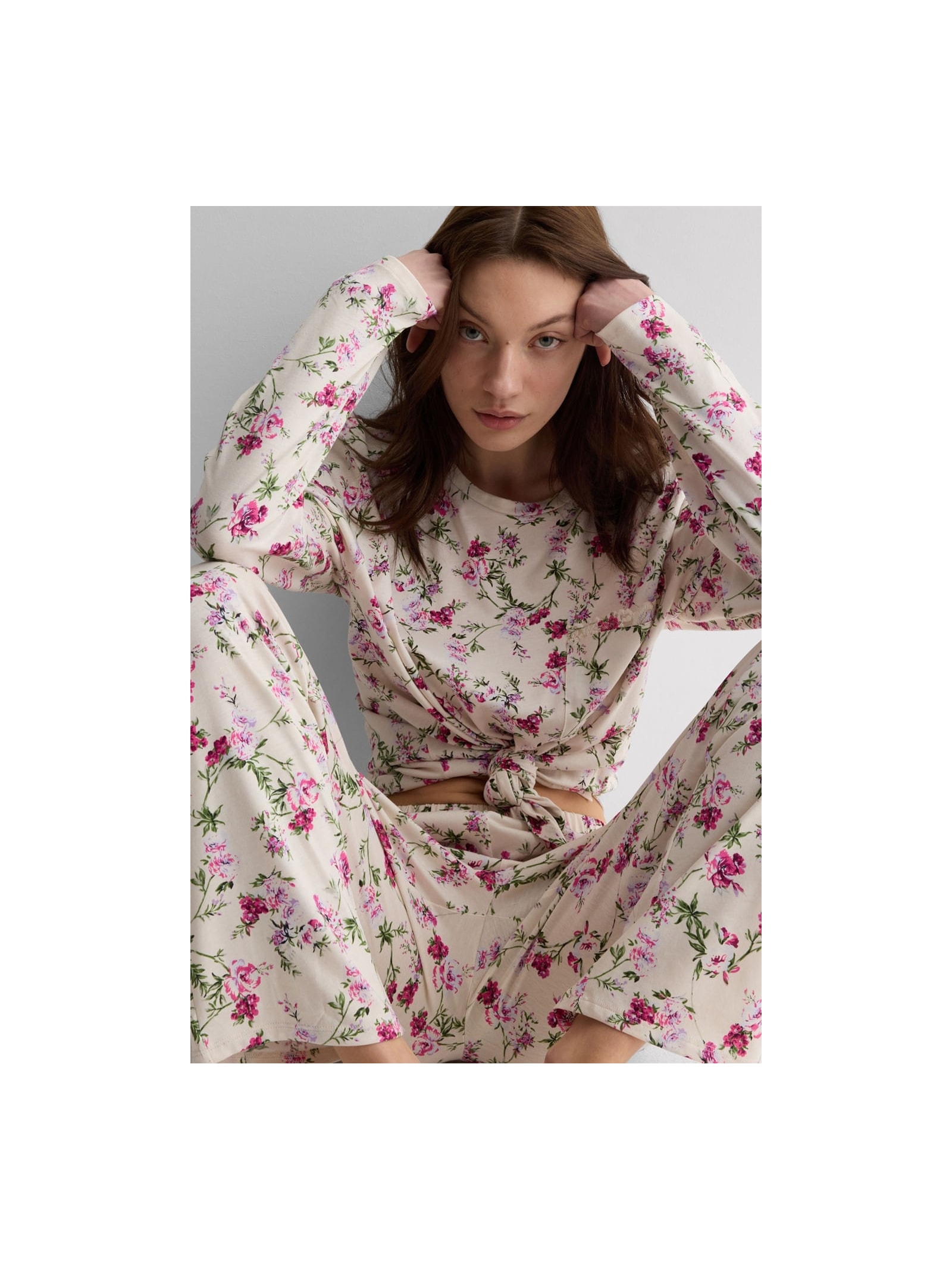 Pijama Comprido Em Algodão Supima Pretty Flowers Rosa Intimissimi