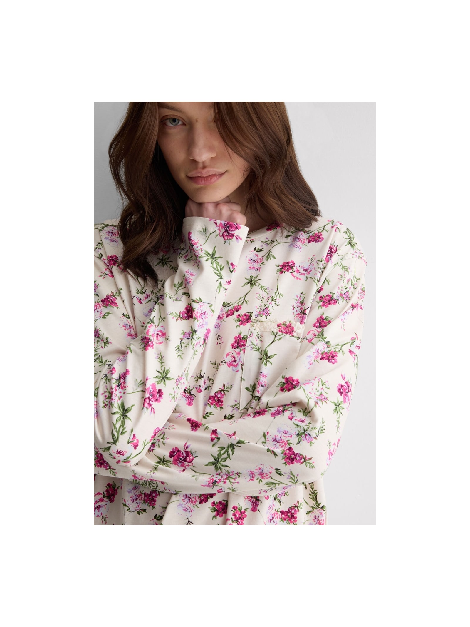Pijama Comprido Em Algodão Supima Pretty Flowers Rosa Intimissimi