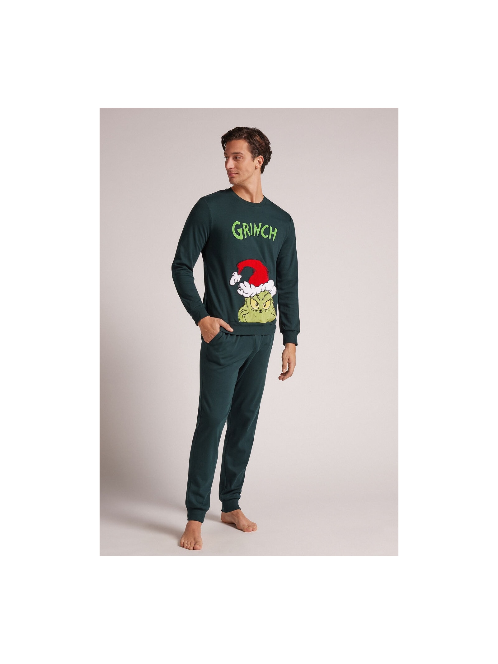 Pijama Comprido Em Algodão The Grinch Dr Seuss Verde Intimissimi