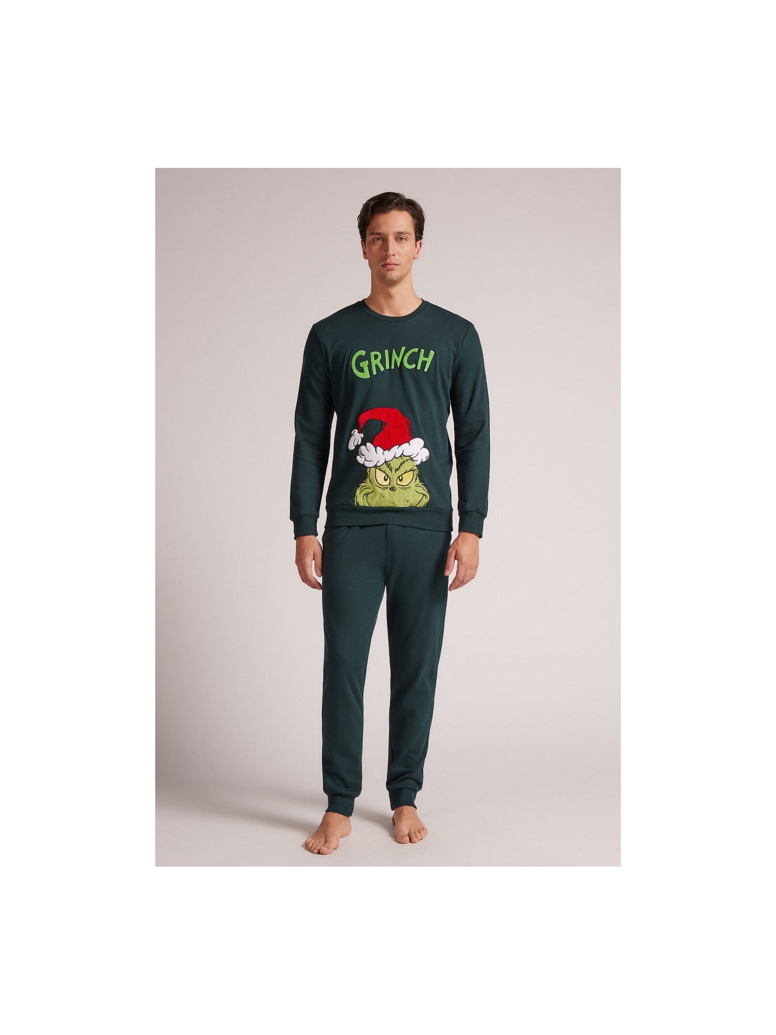 Pijama Comprido Em Algodão The Grinch Dr Seuss Verde Intimissimi