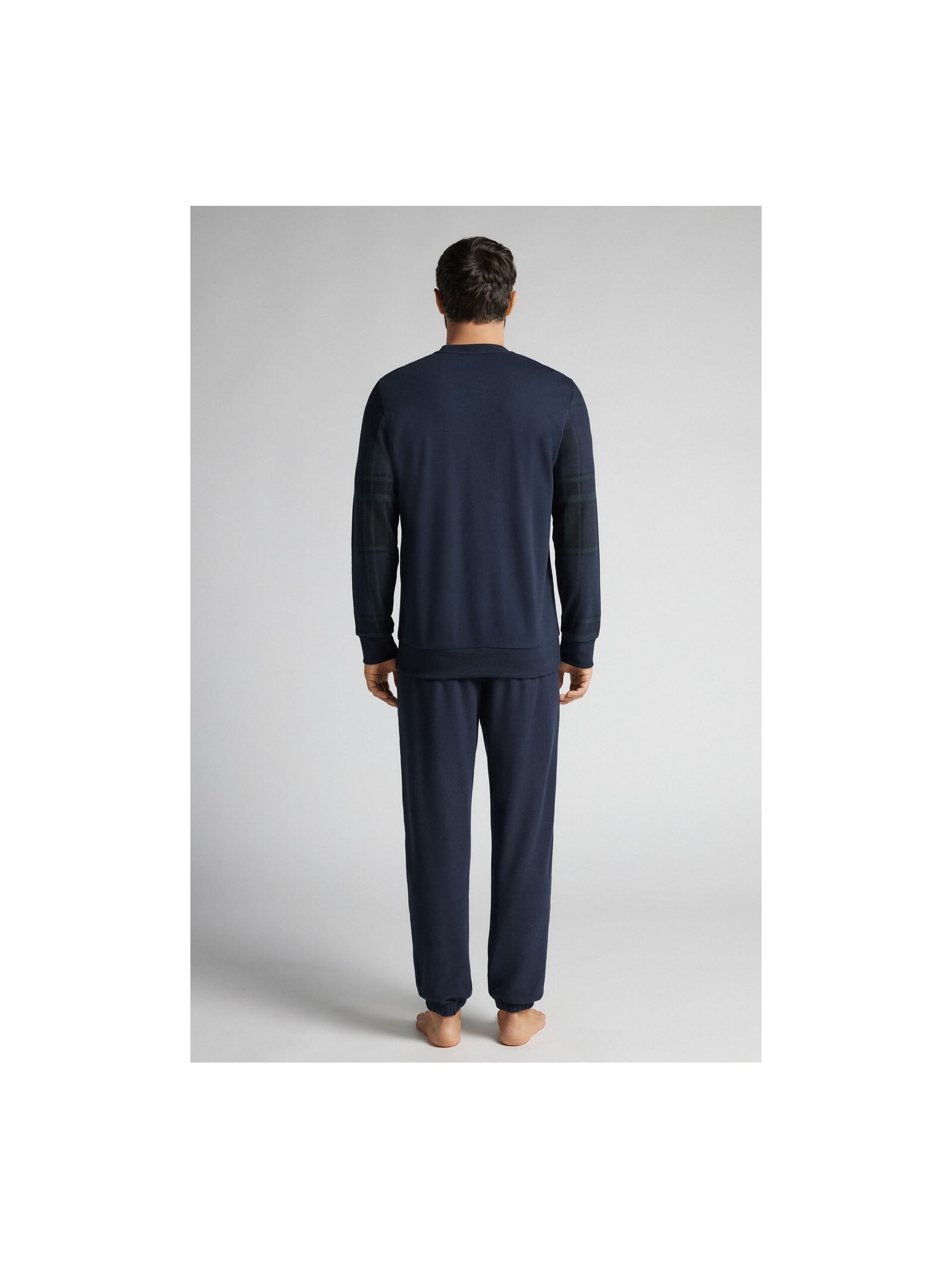 Pijama Comprido Em Algodão Xadrez Azul Intimissimi