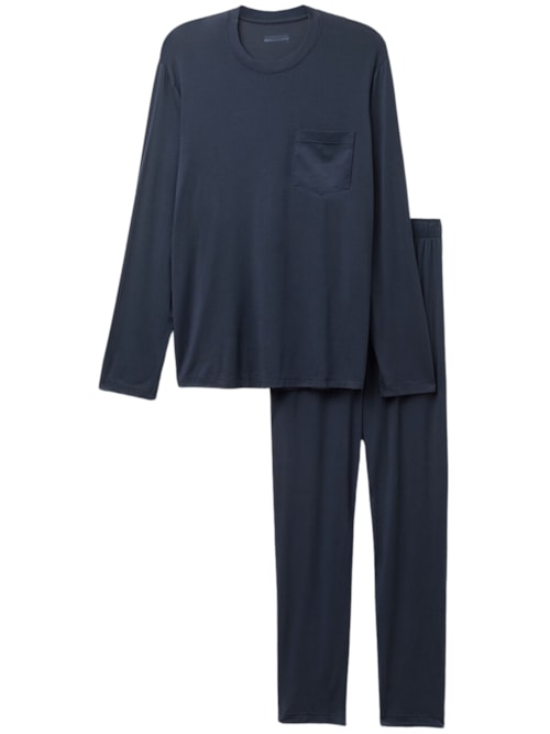 Pijama Comprido Em Micromodal – Azul