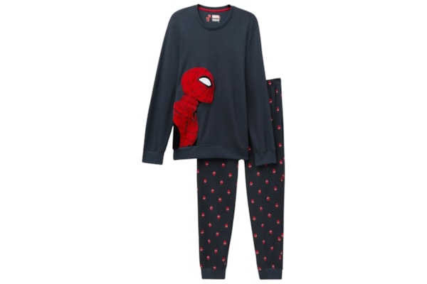 Pijama Comprido Marvel Homem-Aranha Em Algodão - Azul