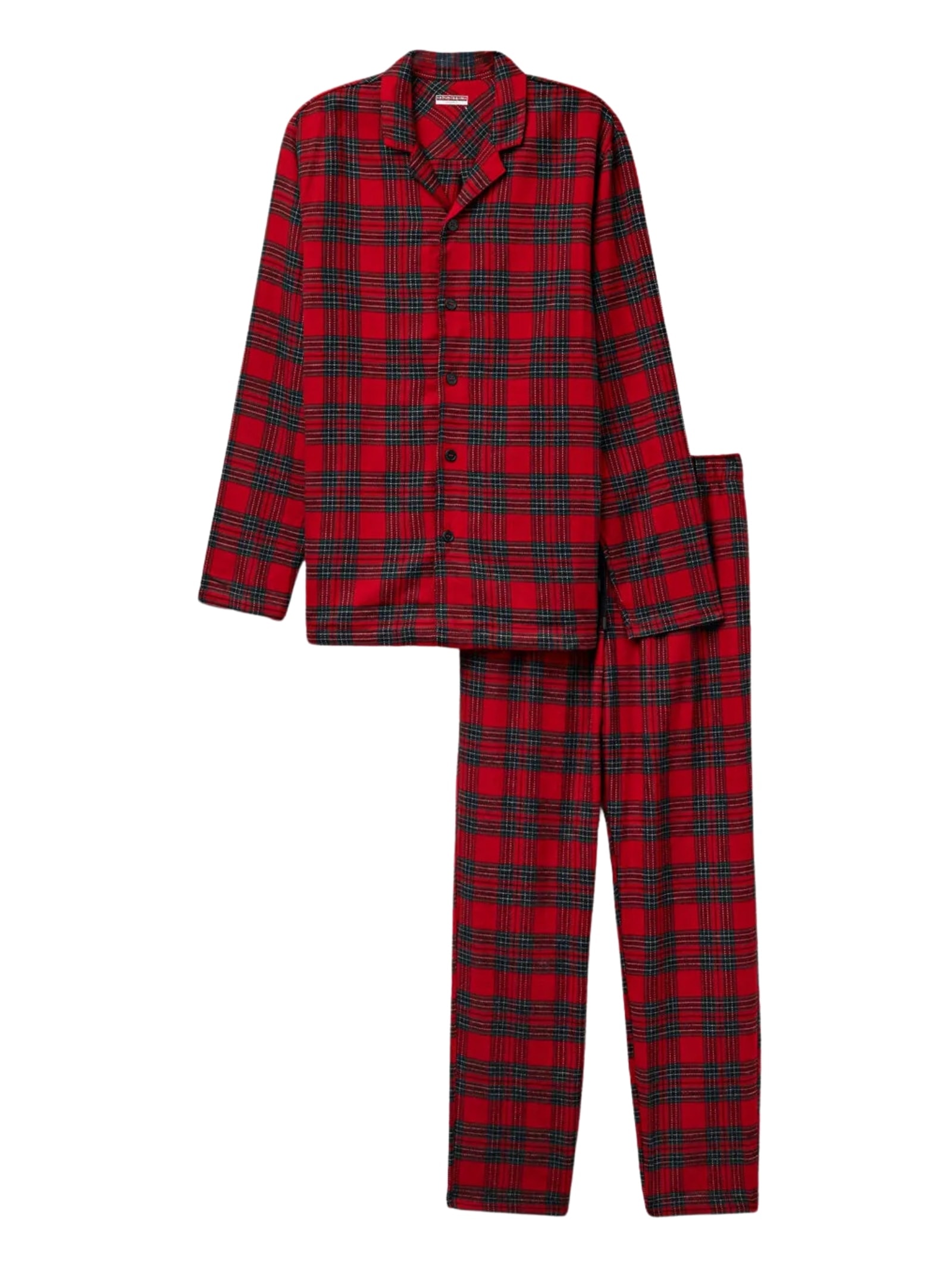 Pijama Comprido Xadrez Em Algodão Vermelho Intimissimi