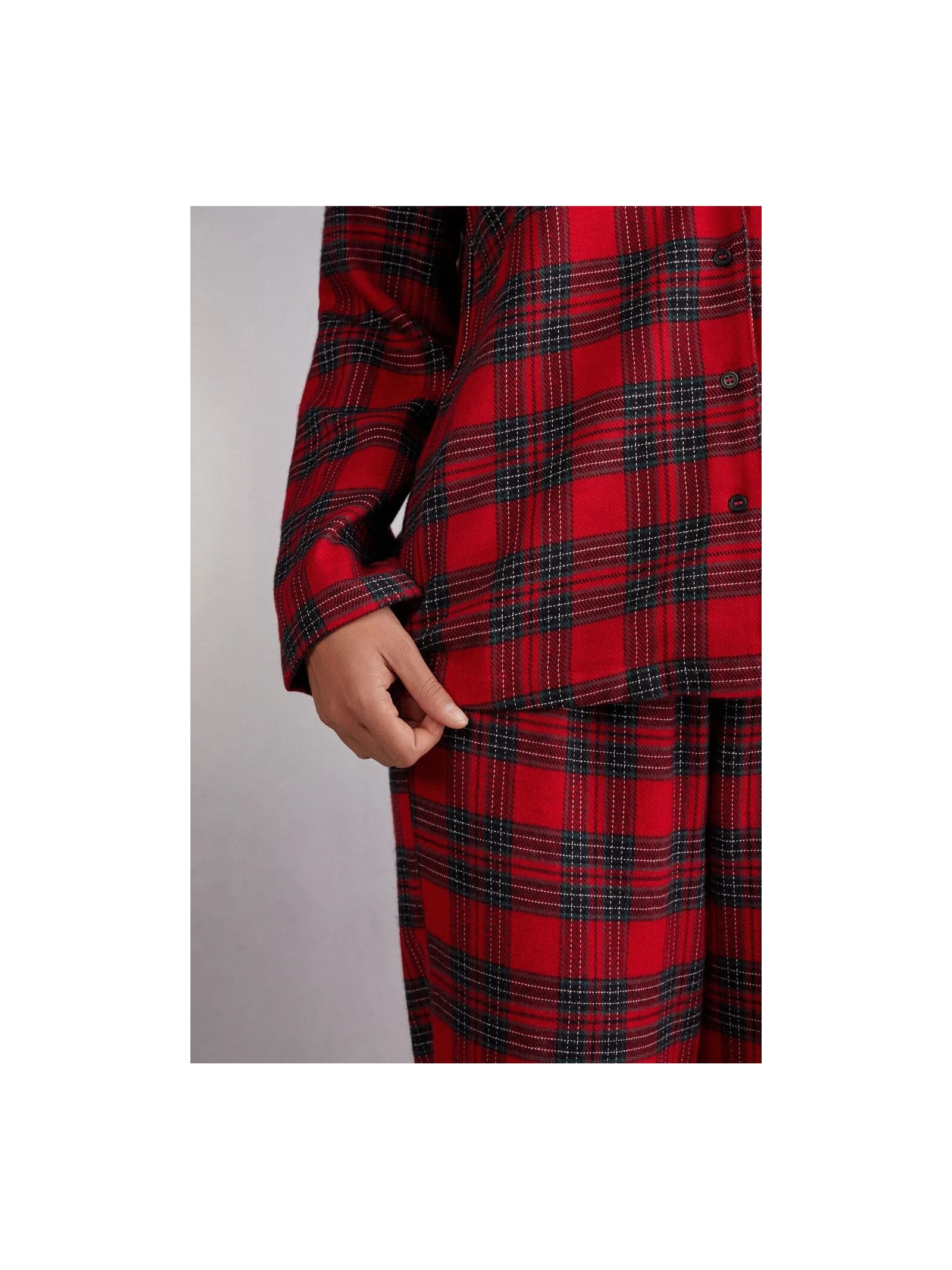 Pijama Comprido Xadrez Em Algodão Vermelho Intimissimi