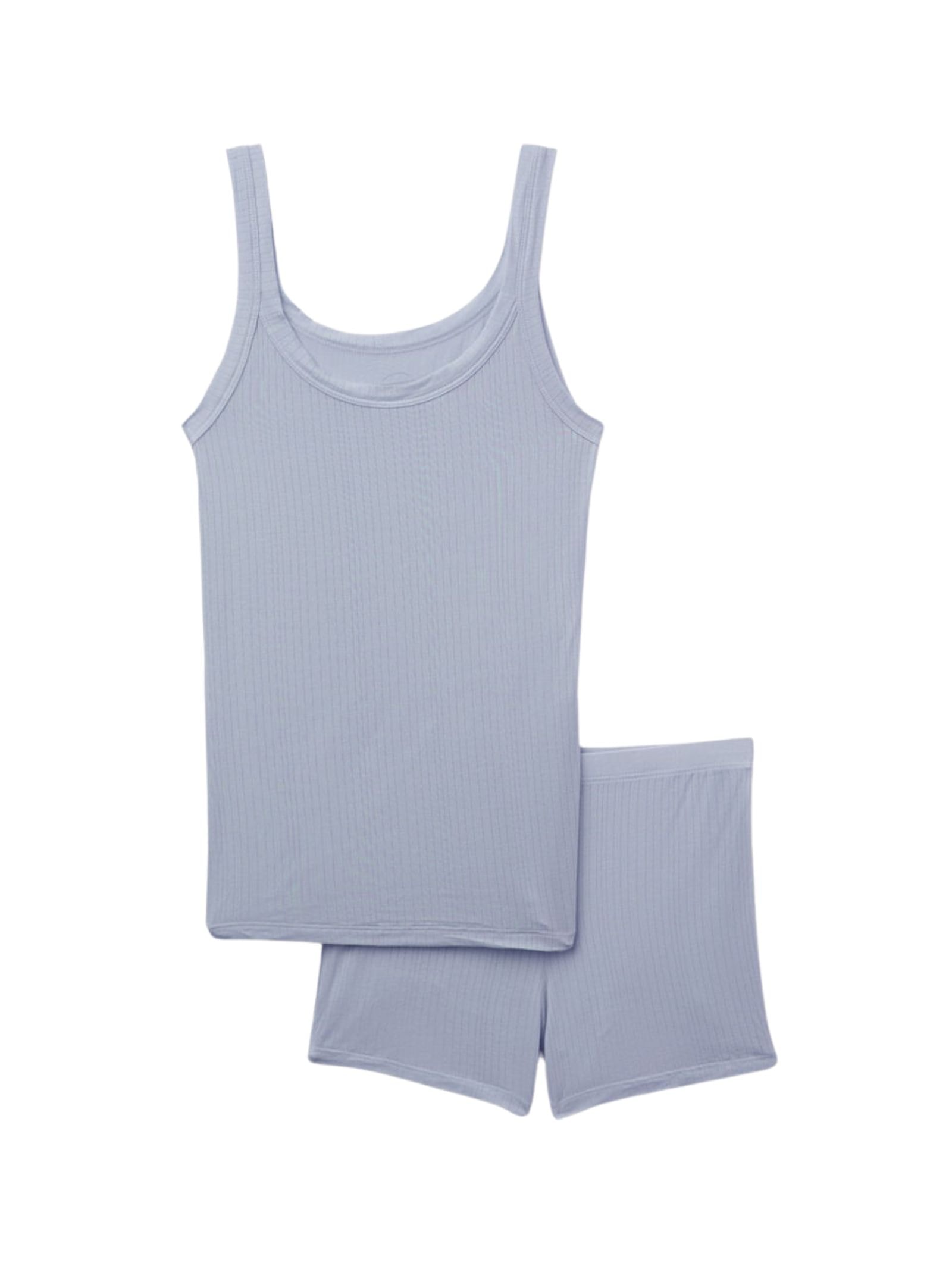 Pijama Curto Canelado Em Modal Soft Lounge Azul Intimissimi